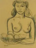 Weiblicher Halbakt by Carl Walter Liner, charcoal, offered Mar 2026