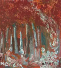 Herbstwald by Helen Dahm, oil on canvas, sold Mar 2026