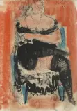 Blauer Fauteuil by Adolf Herbst, 1946, watercolor, sold Mar 2026