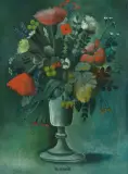 Blumenstillleben by Wilhelm Schmid, oil on panel, sold Mar 2026