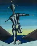 Vor der Erfüllung by Walter Grab, 1951, oil on board, sold Mar 2026