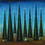 Oasenwäldchen by Walter Grab, 1968, oil on panel, sold Mar 2026