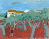 Olivenhain by Hans Potthof, 1961, gouache, sold Mar 2026