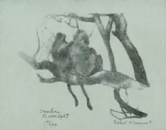 Croquis d'Afrique by Robert Hainard, 1967, woodcut, sold Mar 2026