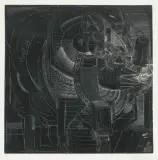 Nashorn by Bernhard Luginbühl, 1960, woodcut, offered Mar 2026