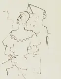 Moyen Âge by Jean Cocteau, 1962, ink, sold Nov 2025