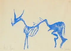 Bov Blau by Miquel Barceló, 1981, pencil, sold Nov 2025