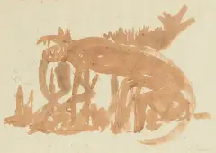 Wölfe by Miquel Barceló, 1981, watercolor, offered Nov 2025