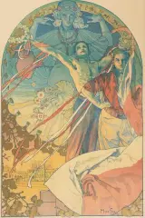 Festpiele an der Moldau by Alphonse Mucha, 1925, color lithograph, sold Nov 2025