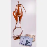 Mujer Buscando Equilibrio by Abigail Varela, 2004, Bronze,Initialed A.V. on base. Numbered 1/8.Together with display pedestal, offered May 2024