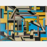 Hilbert Square #5, 2 by James Massena March, 1010, Acrylic on canvas, offered Apr 2024