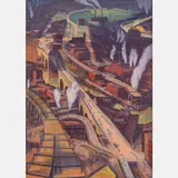 Industrial Cleveland by William C. Grauer, Oil on canvas, offered Dec 2023