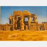 Temple of Kom Ombo Egypt by Antonio Furlan, Oil on canvas, offered Dec 2023