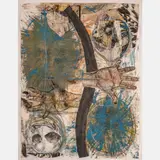 New Birth 2,Mixed media collage by Dexter Davis, graphite, offered Dec 2023
