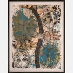 New Birth 2,Mixed media collage by Dexter Davis, graphite, offered Nov 2023