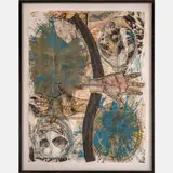 New Birth 2,Mixed media collage by Dexter Davis, graphite, offered Nov 2023