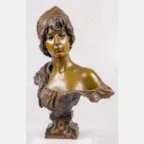 Lola Cavaleria Rusticana by Emmanuel Villanis, Bronze,Titled on base. Signed E. Villanis on verso.H: 27 in., offered Sep 2022