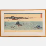 View of the Whirlpools at Naruto, Awa Province by Utagawa Hiroshige, Woodcut ( vertical oban, offered Sep 2022