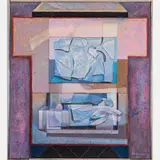 Alone in the House of Flowers,Mixed media by Francis J. Meyers, plaster and oil on canvas,Signed lower right., offered Aug 2022