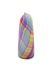 born 1964). "Blinky 2" - 2006 by Nancy Callan, 2023, pastel plaid pattern blown glass, sold Feb 2026