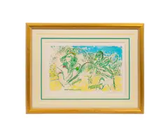 Bjorn Borg & Jimmy Connors" - 1977 by LeRoy Neiman, etching and aquatint on paper, sold Feb 2026