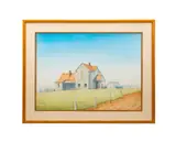Untitled - Farmhouse - 1984 by Paula Newman, watercolor on paper, sold Feb 2026