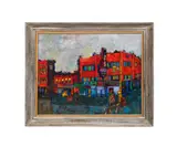 Early Morning on Beale Street" - undated by Creighton Berry, oil on canvas panel, sold Feb 2026