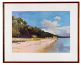 Landscape" - late 20th century by Rodger Bechtold, oil on paper, sold Feb 2026