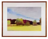 Landscape" - late 20th century by Rodger Bechtold, oil on paper, sold Feb 2026