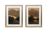 Untitled - Pair of Dark Tone Landscapes by Helen Zarin, pastel on paper, sold Feb 2026