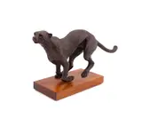 Untitled - Running Cheetah - 1997 by Ross Sutherland, bronze on wood base, sold Feb 2026