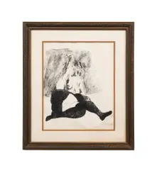 Girl in Black Stockings" - 20th century by Raphael Soyer, lithograph on wove paper, sold Feb 2026