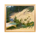 Coastal Evergreens" - 1982 by Peter Loftus, oil on canvas, sold Feb 2026