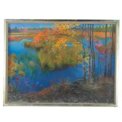 Untitled by Roswell Weidner, 1982, Oil pastel on paper, sold Dec 2022