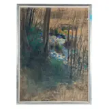 Untitled by Roswell Weidner, 1974, Charcoal with pastel, sold Dec 2022