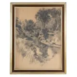 Untitled by Roswell Weidner, 1966, Charcoal on paper, sold Dec 2022