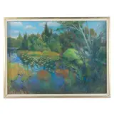 Untitled by Roswell Weidner, 1985, Oil pastel on paper, sold Dec 2022