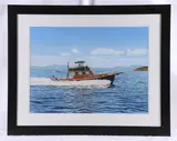 Untitled by Thomas A. Newnam, watercolor "Cabin Cruiser", sold Apr 2024