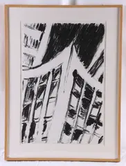 Untitled by Martha Diamond, monotype cityscape, sold Apr 2024