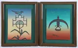 (2) monotypes by Dan Lomahaftewa, monotype on paper, sold Apr 2024