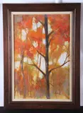 Brandywine artist by Ralph Scharff, mixed media on board, sold May 2024
