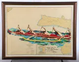 Untitled by LeRoy Neiman, serigraph "Molokai Oahu Race", sold May 2024