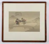 Untitled by Bertha Lum, woodblock print "Wind and Rain", sold May 2024