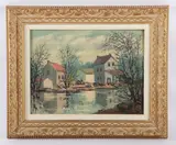 Pennsylvania landscape painting by Cesare Ricciardi, oil on canvas, sold May 2024