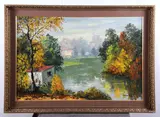 landscape painting by Cesare Ricciardi, oil on canvas, sold May 2024