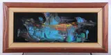 abstract landscape painting by Melania Mella Naylor, acrylic on masonite, sold May 2024