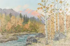 Utah artist by Paul Fjellboe, oil on masonite, sold May 2024