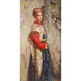 Girl in Kokoshnik by Andrey Kartashov, 2006, oil on canvas, sold Apr 2022