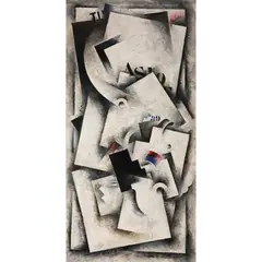 Cubist Abstraction by Robert Marc, oil on canvas, sold Apr 2022