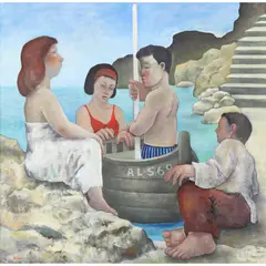 Untitled by Michael Scott, oil on canvas, sold Apr 2022